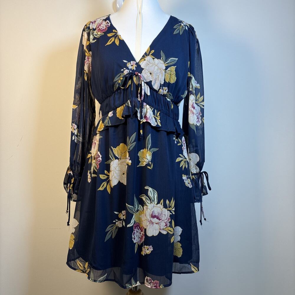 Babydoll Dress Baby Floral S Boho Romantic Long Sleeve Ruffle Waist